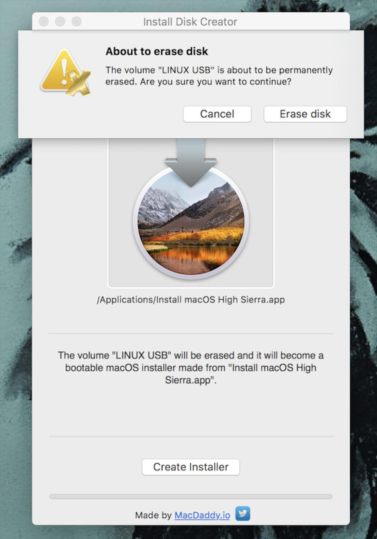 create a bootable usb for mac on linu